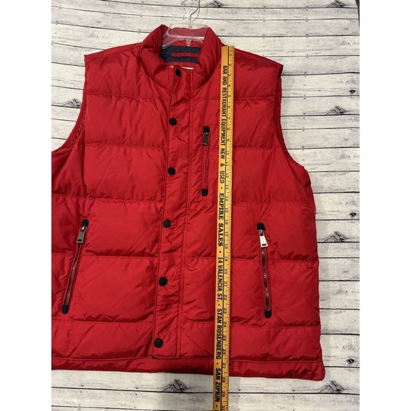 ORVIS Mens Duck Down Puffer Vest Sz L Red Button Front Zipper Pockets GUC - Picture 9 of 16